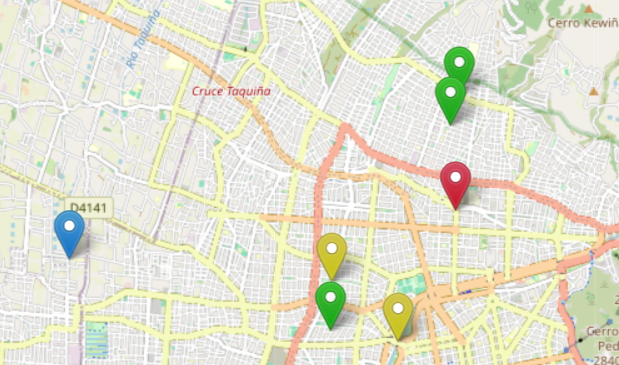 "GeoTagIQ uses a color-coded map to display the status of city street lighting poles, showing if lamps are functioning, need maintenance, or have failed. This allows for efficient monitoring and prioritization by maintenance teams, ensuring enhanced safety and optimized city operations."